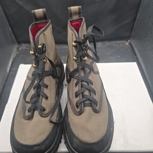 Stylish Black and Tan Lace-Up Women's‎ Boots